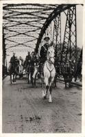 Komárom 1938 Miklós Horthy marching in photo So.Stpl