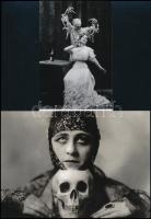 cca 1916 "Bizarr felvételek az özvegyekről", 2 db modern nagyítás, jelzés nélkül, 15x21 cm és 15x10 cm