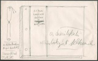 Nolipa István Pál (1907-1986): Gondolatok és jegyzetek a művészetről (könyv terve?). Ceruza, papír. Jelzett. 21x34 cm