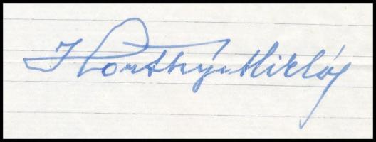 1950 [Estoril, 1950.] XII. 13., vitéz nagybányai Horthy Miklós (1868-1957) saját kézzel írt levele, ...