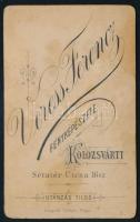 cca 1880-1890 Hölgy portréja, vizitkártya Veress Ferenc (1832-1916) kolozsvári műterméből, kissé fol...