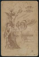 cca 1890-1900 Elegáns fiatal hölgy portréja, kabinetfotó Gelle Barnabás rimaszombati műterméből, ren...
