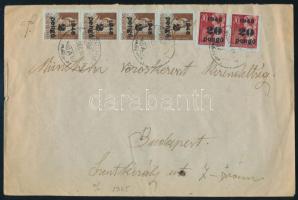 1945.12.10. Távolsági levél 42 db bélyeggel feladva, összesen 120P értékben "BÉLAPÁTFALVA" - Budapest