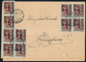 1946.04.09. Távolsági levél (Kézbesítési -ív) 20 db Tl.2. bélyeggel feladva "PÓCSAJ" - Nyíregyháza