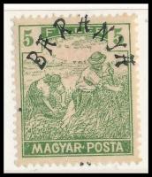 Baranya II. 1919 Magyar Posta 5f az értékszám hiányzó felülnyomatával, KD és Bodor vizsgálójellel