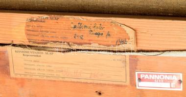 Mattioni Eszter (1902-1993): Virágzó fa, 1950-es évek. Olaj, vászon. Jelzett. Hátoldalán Képcsarnok ...