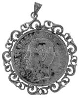 Német Birodalom / Bajorország 1907D 5M Ag "Ottó" fém foglalatban (br.34,16g) T:XF patina German Empire / Bavaria 1907D 5 Mark Ag "Otto" in metal frame (br.34,16g) C:XF patina Krause KM#915