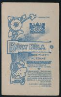 cca 1910 Elegáns fiatalember portréja, vizitkártya Bódy Béla rimaszombati műterméből, 10,5x6,5 cm (R...