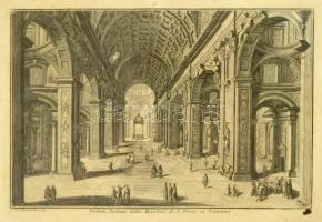 Giovanni Battista Piranesi metszete alapján: A vatikáni Szent Péter Bazilika belseje. Rézmetszet. 31...