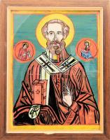 Olvashatatlan jelzéssel: Modern ikon. Vegyes technika, karton. Üvegezett fakeretben. 30x22,5 cm.