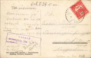 1916 Szászsebes, Mühlbach, Sebesul Sasesc, Sebes; Erlenpar. Johann Rilki / park + "K.u.k. Mil. ...