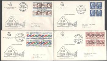 Dánia 1971-1979 24 db négyestömb FDC