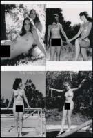 cca 1960 "Nyári emlékek az NDK-ból", szolidan erotikus felvételek, 4 db modern nagyítás, j...