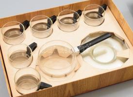 Symex cseh üveg kávés készlet, 6 személyes, dobozában.