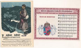 10 db MODERN irredenta képeslap: címer, himnusz, térkép / 10 modern Hungarian irredenta propaganda p...