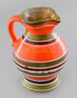 Gmundner Austria színescsíkos mintás korsóváza, jelzett, hibátlan, m: 13 cm