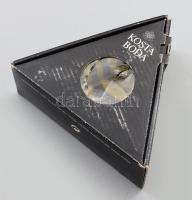 Kosta Boda színes csíkos mécsestartó, dobozában, 10x10 cm