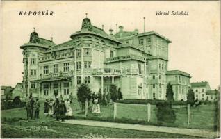 Kaposvár, Városi Színház. Steiner Ferenc kiadása (ázott sarkak / wet corners)