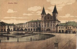 Zsolna main square with hotel and church (EK)