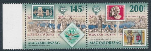 2022 Bélyegnap ívszéli pár "A Magyar Posta köszönti a MABÉOSZ tagjait" hátoldali felirattal