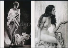 cca 1930 "A hölgyek kényeztetése", szolidan erotikus felvételek, 2 db modern nagyítás, jel...