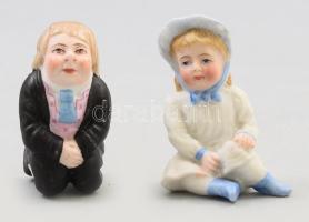 cca 1900, 2 darab német gyermekjáték porcelán figura, m: 5 cm alatt