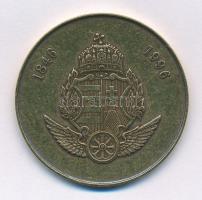 Bognár György (1944-) 1996. "Magyar Vasút - 150 Éve Európában, Pest-Buda" kétoldalas bronz emlékérem sérült kapszulában (42,5mm) T:AU