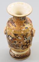 cca 1900 Japán váza, jelzett, restaurált, m: 15 cm