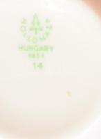 Hollóházi 6 darab pohár, jelzett, hibátlan, m: 7 cm