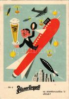 ... de a Pilsner Urquell az atomkorszakba is elkisér! Valódi csak Pilzenből, a pilzeni ászoksör bölcsőjéből! Pilsner Urquell humoros sör reklámlap / Czech Plzen (Plzensky Prazdroj) beer advertisement (EK)