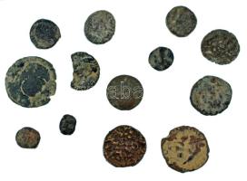 Római Birodalom vegyes, 13db-os gyengébb állapotú és/vagy töredékes érmetétel T:F,VG Roman Empire 13pcs coin lot in weaker or cracked condition C:F,VG