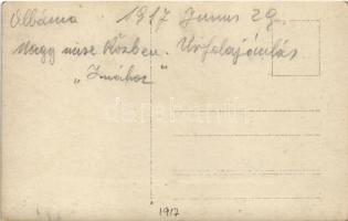 1917 Albánia, "nagymise közben, Úrfelajánlás", első világháború, osztrák-magyar katonák / ...