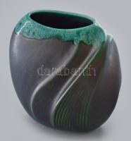 Design mázas kerámia váza, m: 18,5 cm