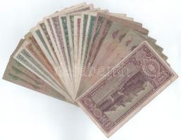 Vegyes, 23db-os (13xklf), Pengő bankjegyekből álló tétel T:F,VG, kis anyaghiány, több firkált