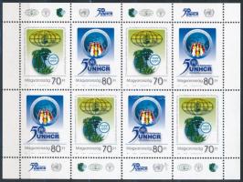 2001 Nemzetközi szervezetek kisív "a felirat után kék folt" lemezhiba