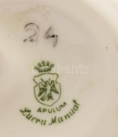 3 darab porcelán csengő + angyalka, közte Hollóházi, m: 13 cm