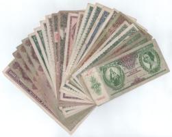 Vegyes, 23db-os (13xklf), Pengő bankjegyekből álló tétel T:F,VG, több firkált