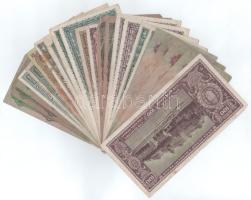 Vegyes, 23db-os (13xklf), Pengő bankjegyekből álló tétel T:F,VG, több firkált