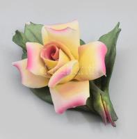 Capodimonte virág, jelzett, minimális pattogzással, h: 8,5 cm