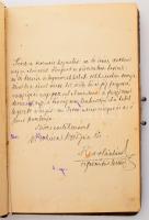 1915-1917 Régi emlékkönyv, Orosházán ill. Szabadkán kelt bejegyzésekkel, aláírásokkal, kissé sérült ...