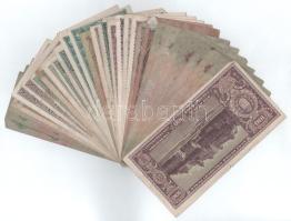 Vegyes, 30db-os (14xklf), Pengő bankjegyekből álló tétel T:F,VG, kis anyaghiány, ragasztónyom, több ...