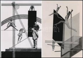 cca 1926 Moholy-Nagy László (1895-1946) magyar - amerikai fotográfus kollázsai, 2 db modern nagyítás, jelzés nélkül, 21x15 cm