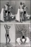 cca 1910 "Szenegáli szépségek", szolidan erotikus felvételek, 4 db modern nagyítás, jelzés nélkül, 15x10 cm