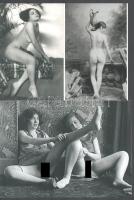 Eltérő időben készült, szolidan erotikus felvételek, 3 db modern nagyítás, jelzés nélkül, 15x21 cm és 15x10 cm