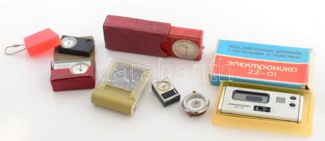 7 darab retro utazóóra, klf méretben és állapotban