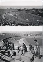 1953 Budapest, a Népstadion építése és avató ünnepsége, 2 db modern nagyítás, jelzés nélkül, 15x21 cm