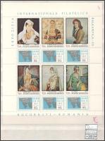 Románia Balkanfila kisív + Festmény sor négyestömbökben