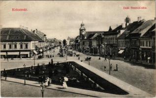 1918 Kolozsvár, Cluj; Deák Ferenc utca, Városháza, Tamási Tamás és Fia üzlete / street, town hall, shops (EB)