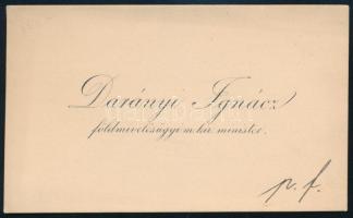 cca 1895-1910 Darányi Ignác (1849-1927) földművelésügyi m. kir. minister (1895-1903, 1906-1910) névj...
