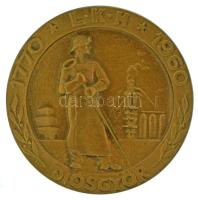 1960. "1770 L. K. M. 1960 - Diósgyőr" (Lenin Kohászati Művek) egyoldalas bronz emlékérem (50mm) T:AU